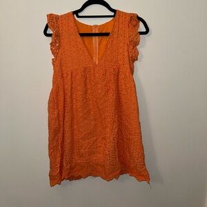 Orange eyelet dress